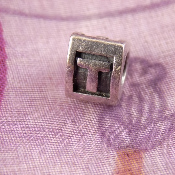 ALE PANDORA 925, "T" 3 SIDED DESIGN BEAD CHARM - Picture 2 of 8